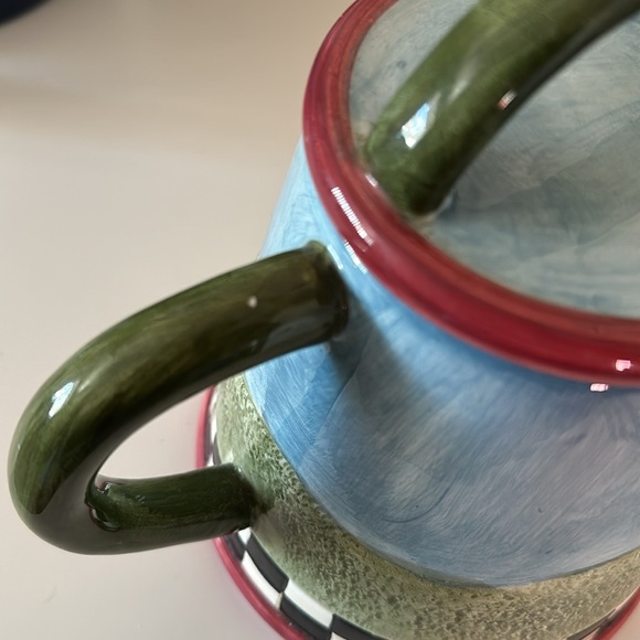 Debbie Mumm tea pot hand painted watering can - Picture 9 of 10